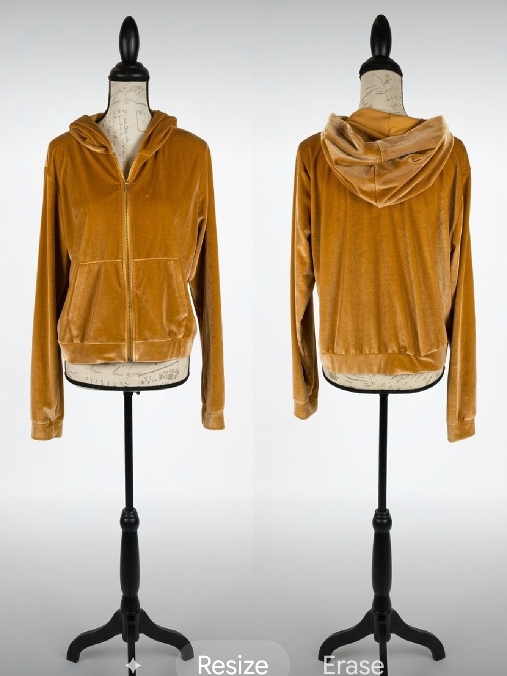 Fabletics Donna Velour Hoodie Jacket Light Honey Women's Lg
